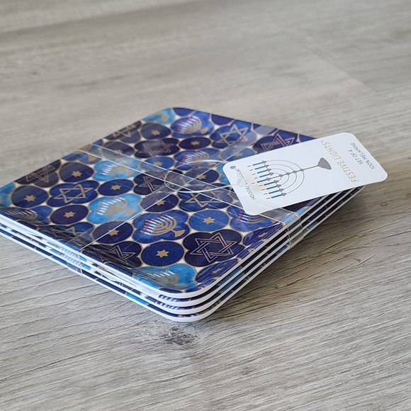 Festive Lights Dining Hanukkah Plates Melamine By Festive Lights